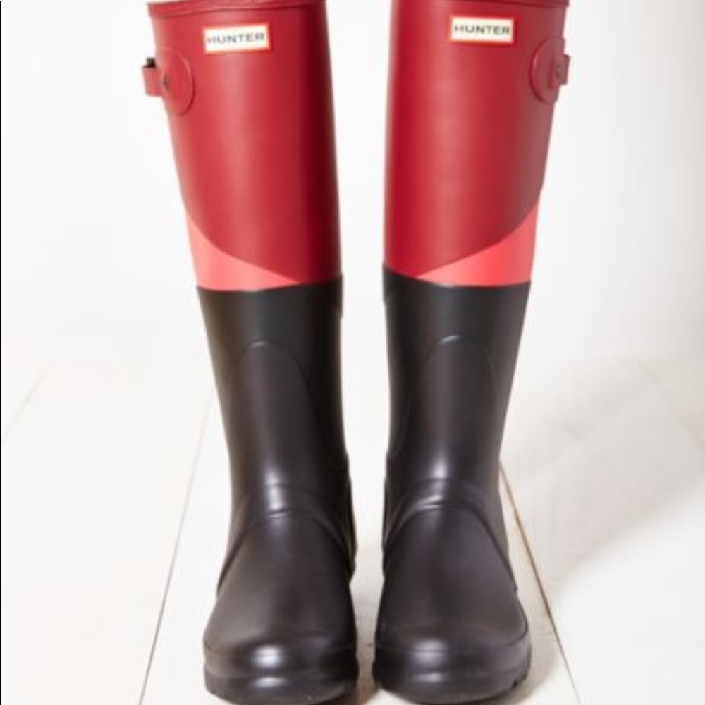 Hunter Asymmetric Colorblock Welly Boot LIKE NEW - Picture 1 of 10